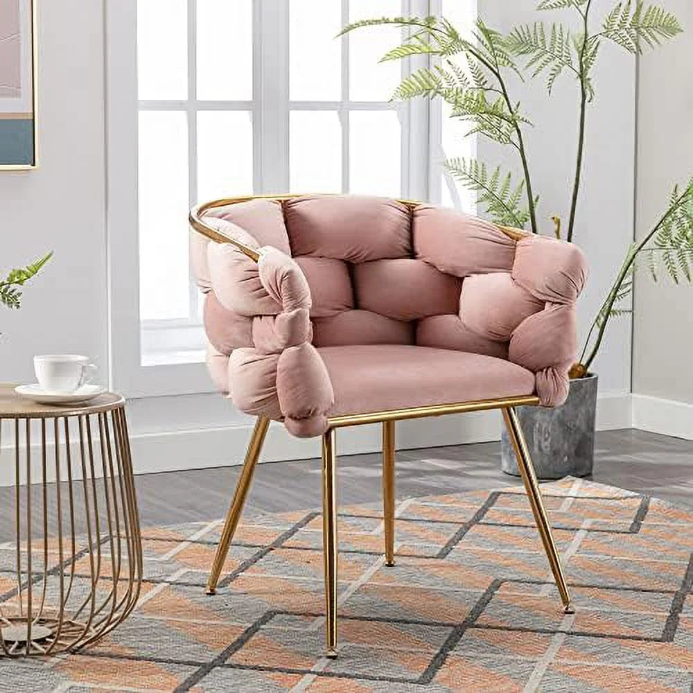 Velvet Accent Chair with Gold Legs Q833