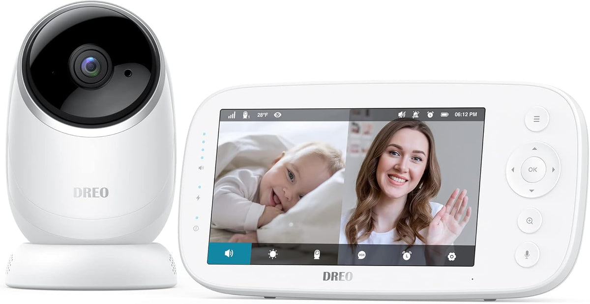 5 Inches 720P HD Split Screen Video Baby Monitor with Camera and Audio N49055