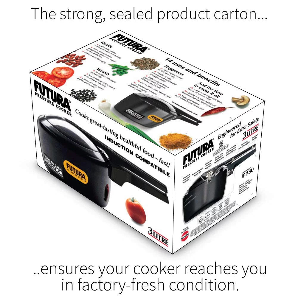 Hard Anodised Aluminium Induction Compatible 3 Litre Pressure Cooker H906