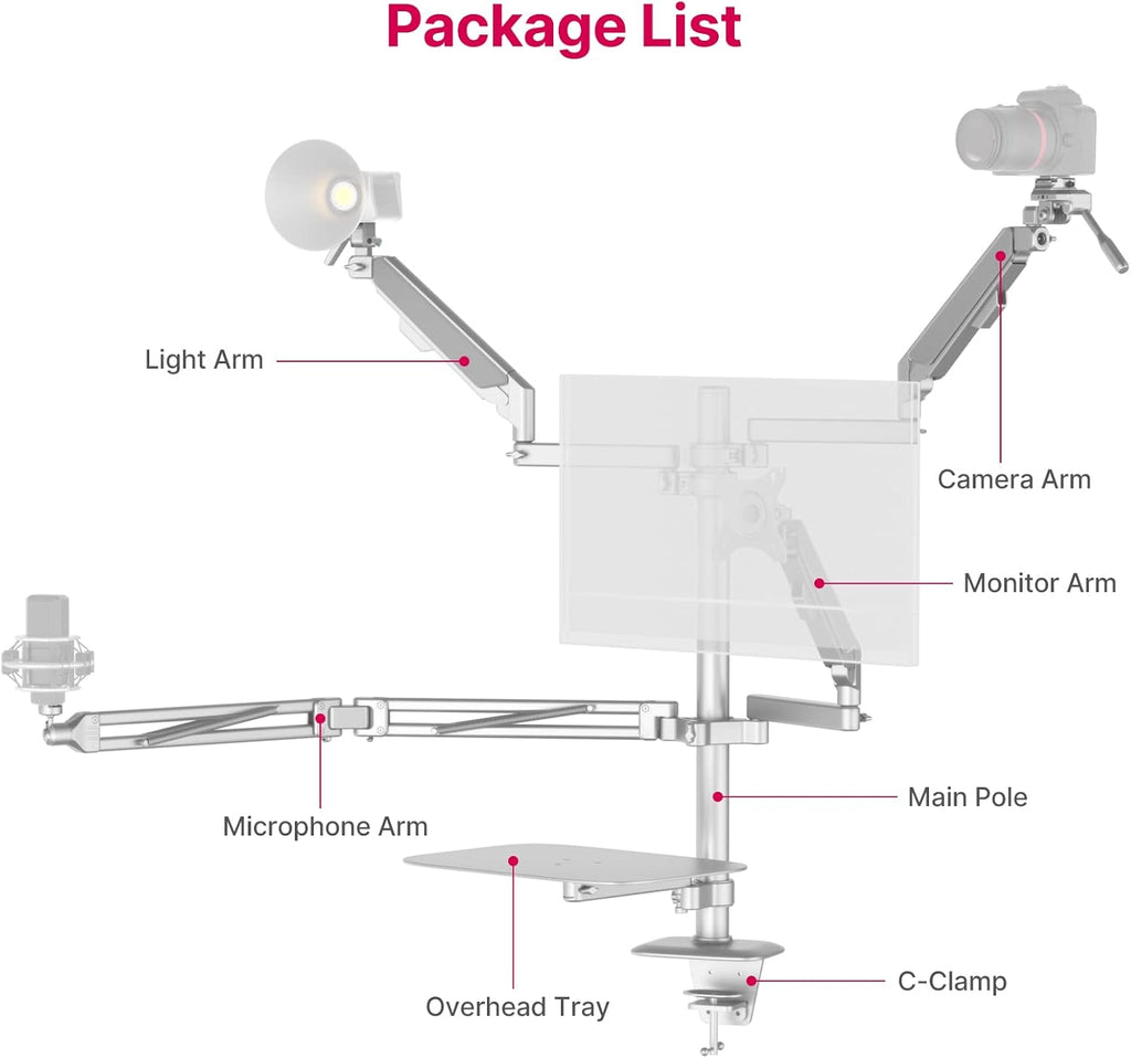Desktop Setup Kit with Aluminum Air Arms K989