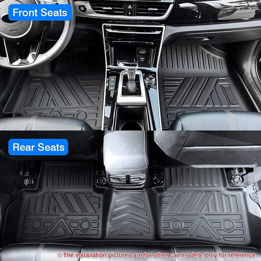 Custom Fit All Weather Rubber Floor Mats 2 Row Set Black C4726