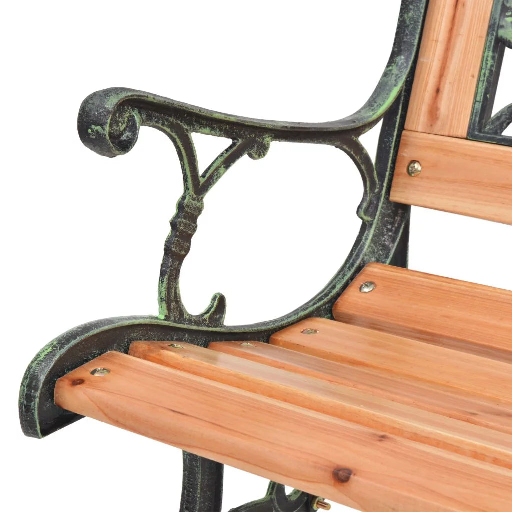 2 Persons Metal Garden Bench with Rose-Patterned Backrest T1081