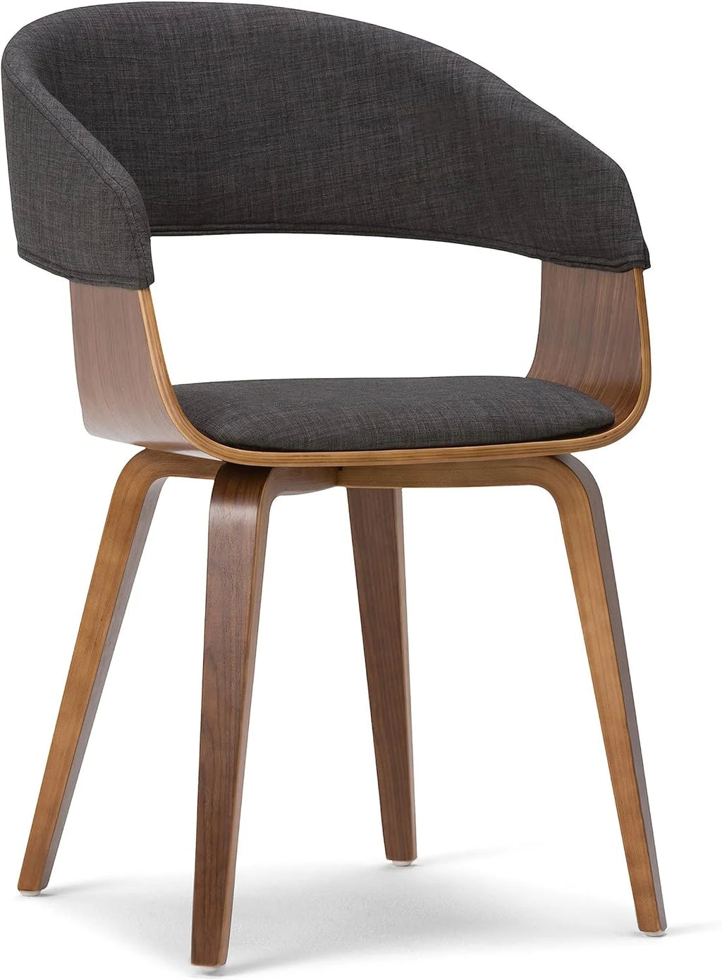Charcoal Grey Linen Look Fabric Dining Chair R1711