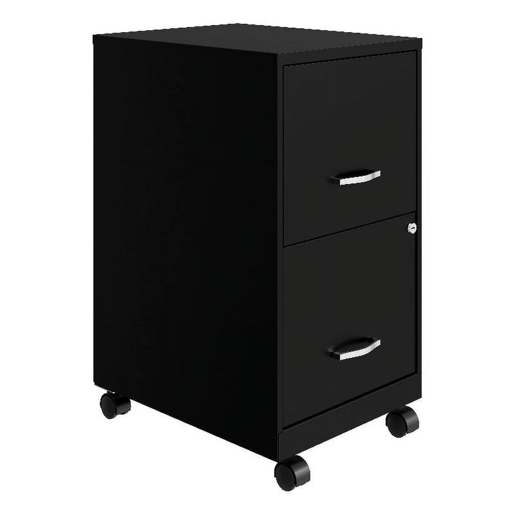18" 2 Drawer Mobile Metal File Cabinet - Black C65995
