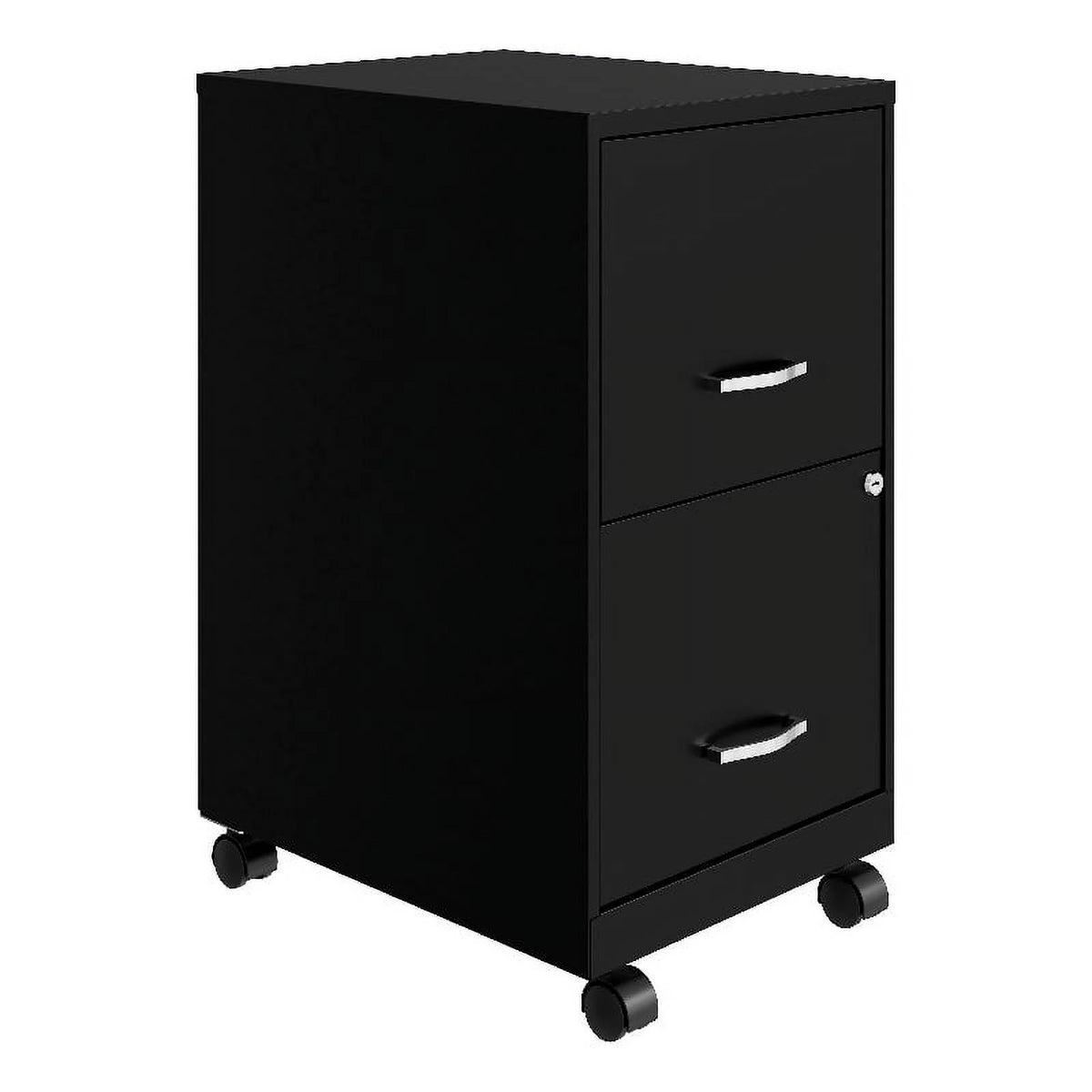 18" 2 Drawer Mobile Metal File Cabinet - Black C65995
