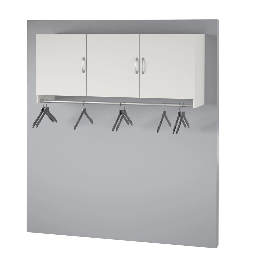 White 3 Door Wall Cabinet with Hanging Rod Y553744