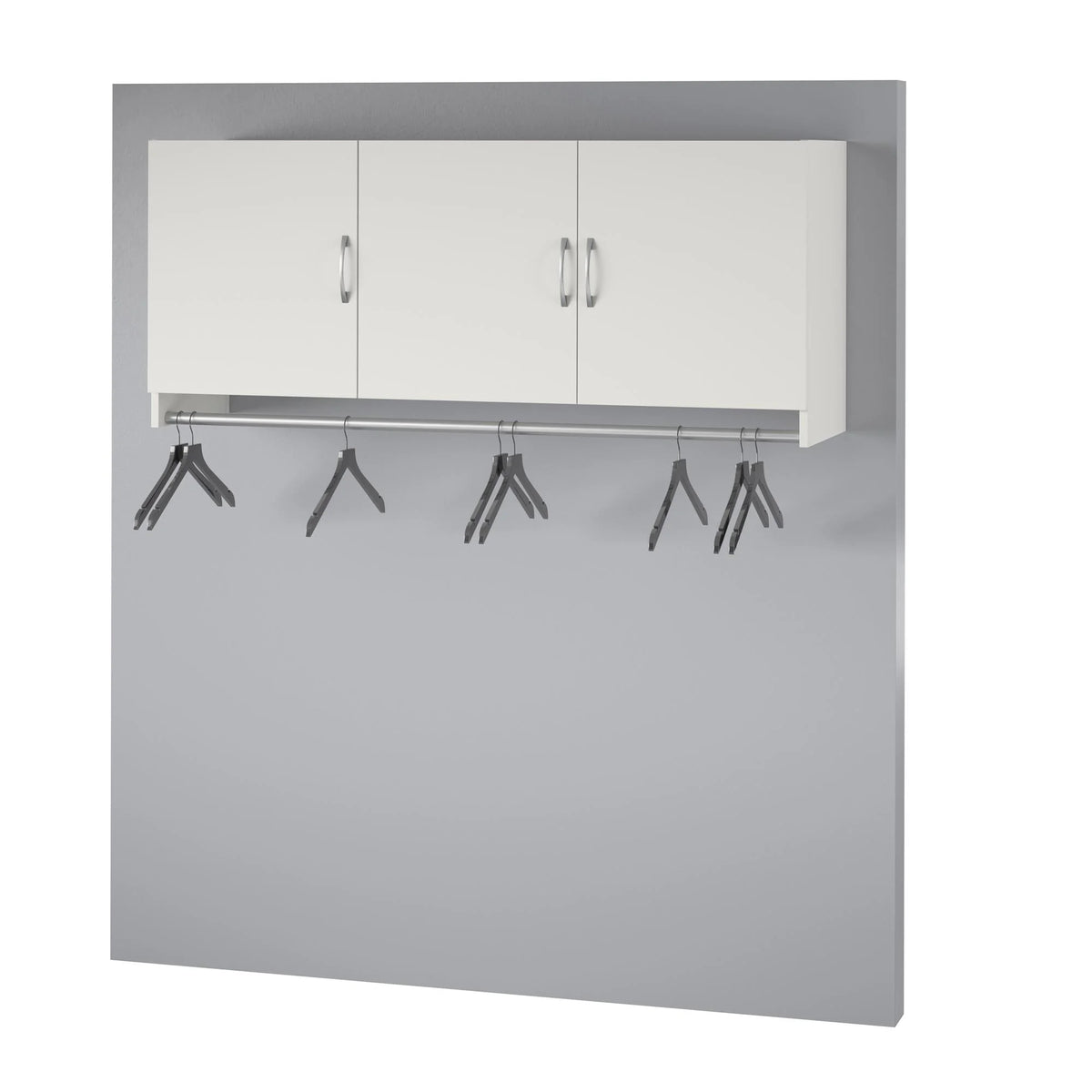 White 3 Door Wall Cabinet with Hanging Rod Y553744