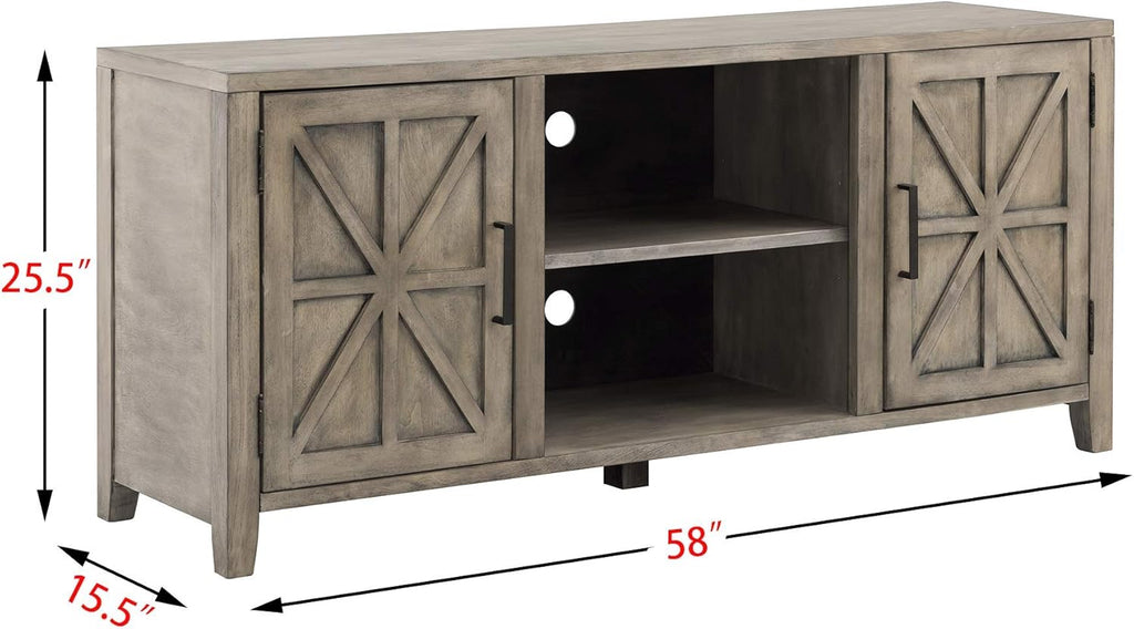 Solid Wood 58 inch TV Stand with 2 Door Cabinet E4878
