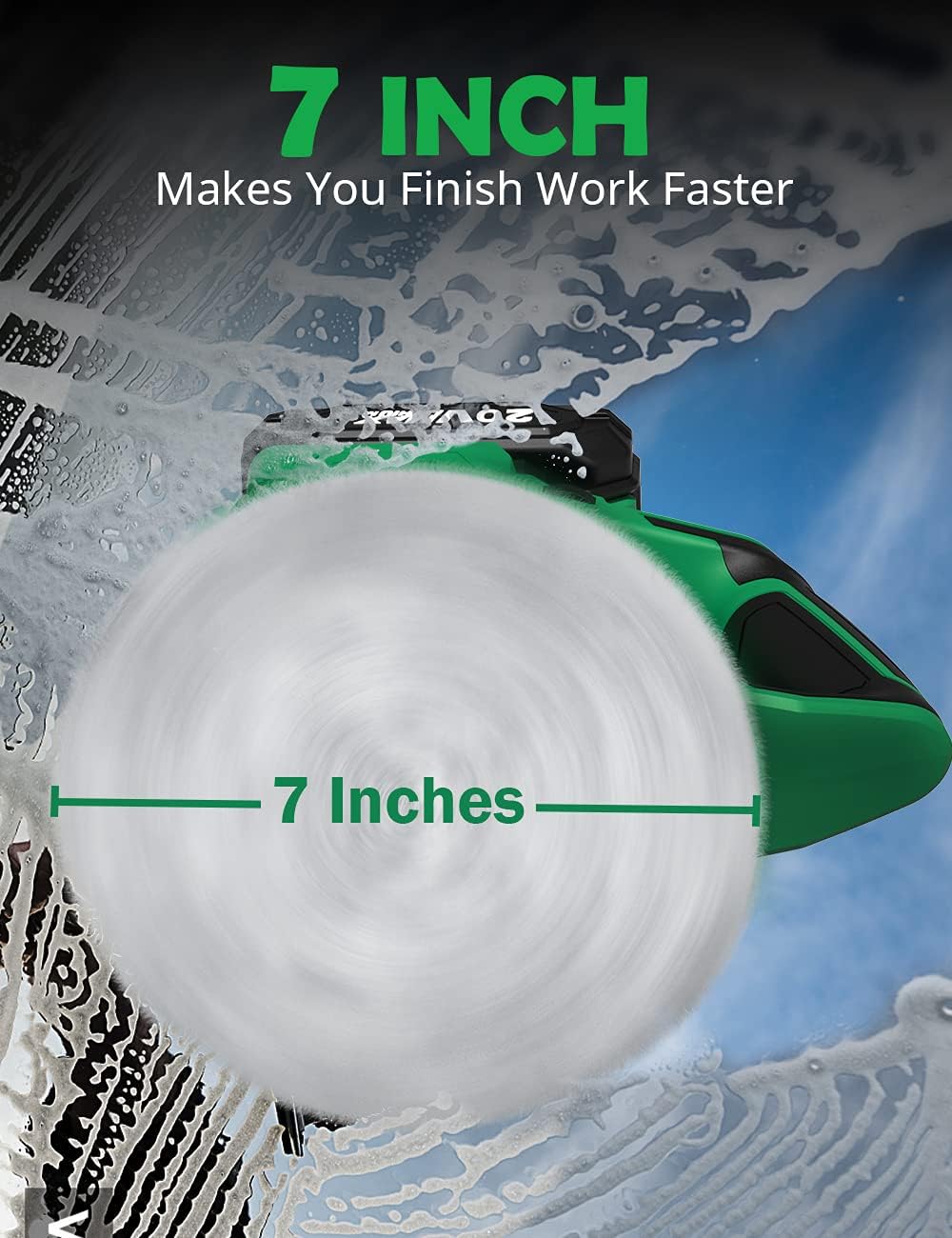 20V 7Inch Cordless Random Orbital Polisher with 6 Pads B183238