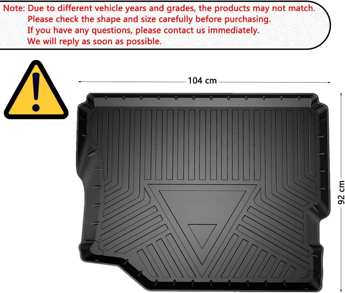 All Weather 3D TPO Waterproof Cargo Tray Trunk Floor Mat M4870