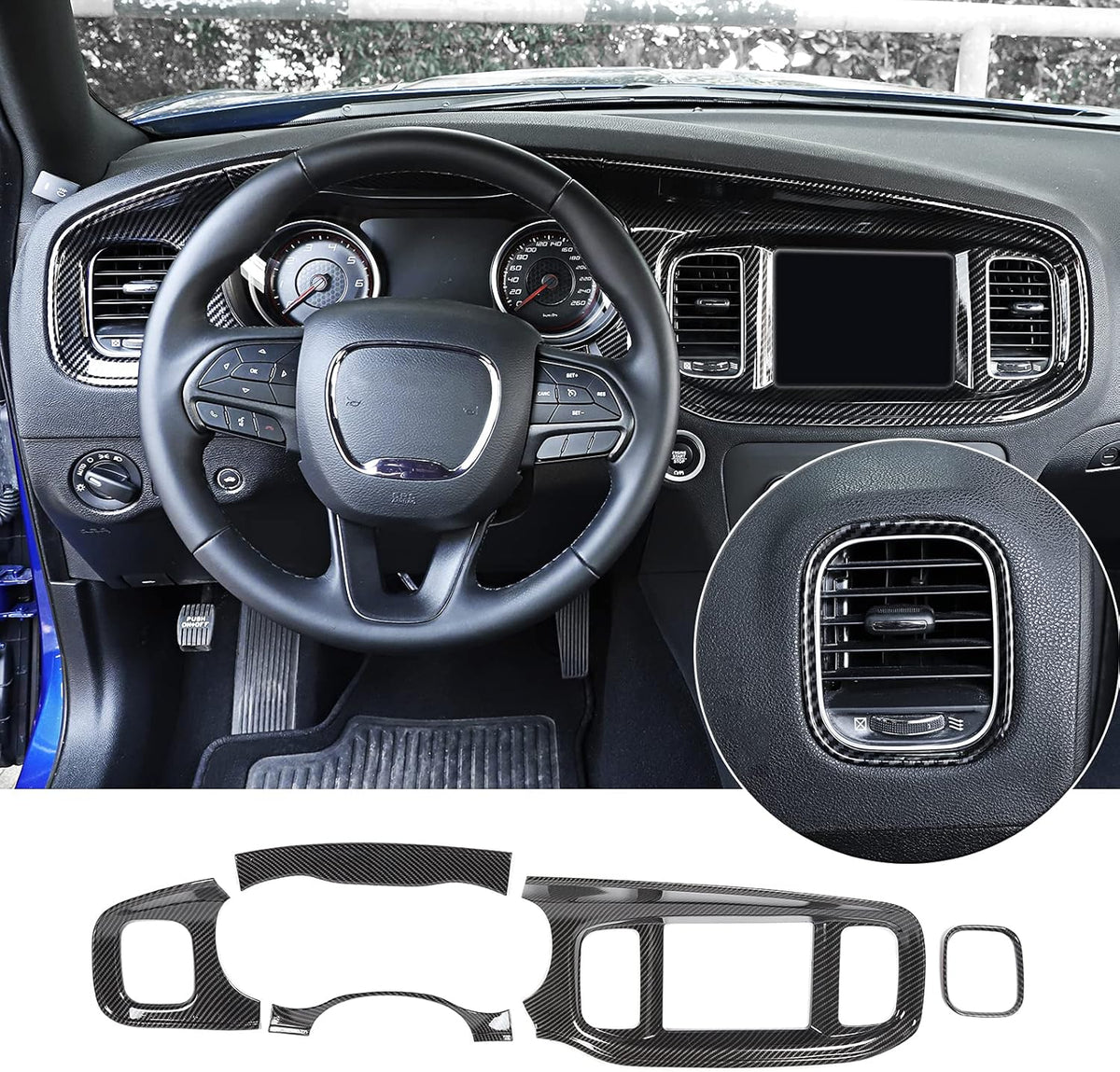 8.4 Inch Red Carbon Fiber Dashboard Trim U2616