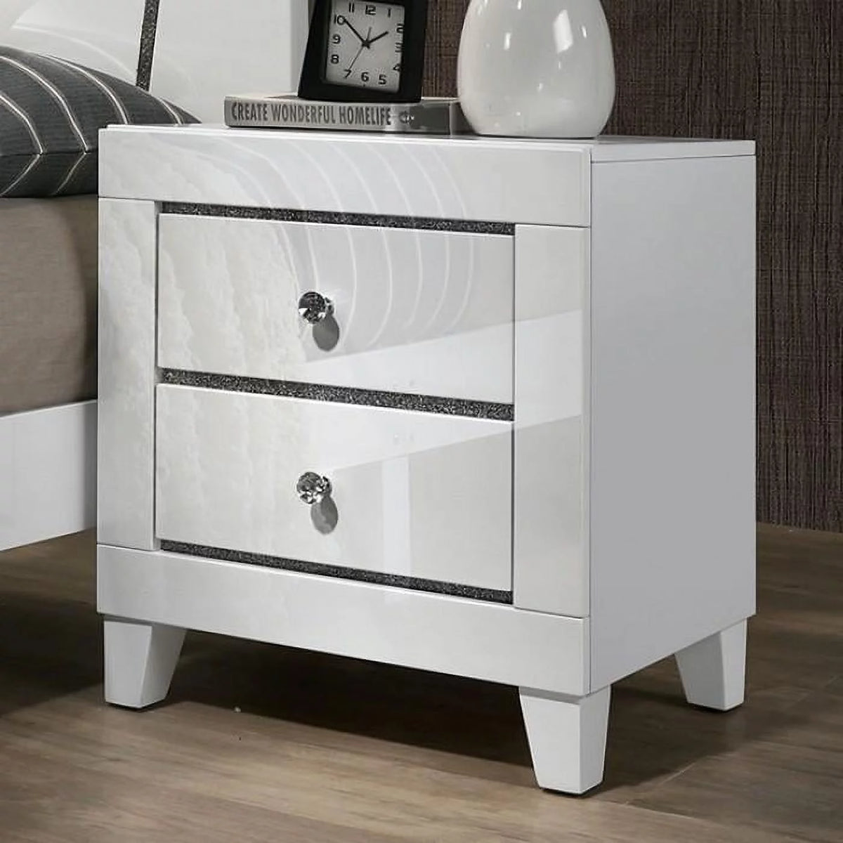 White Solid Wood Bedroom Set 6pcs Z6967