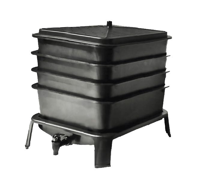 Worm Composting Bin, 4 Trays, Black K160215