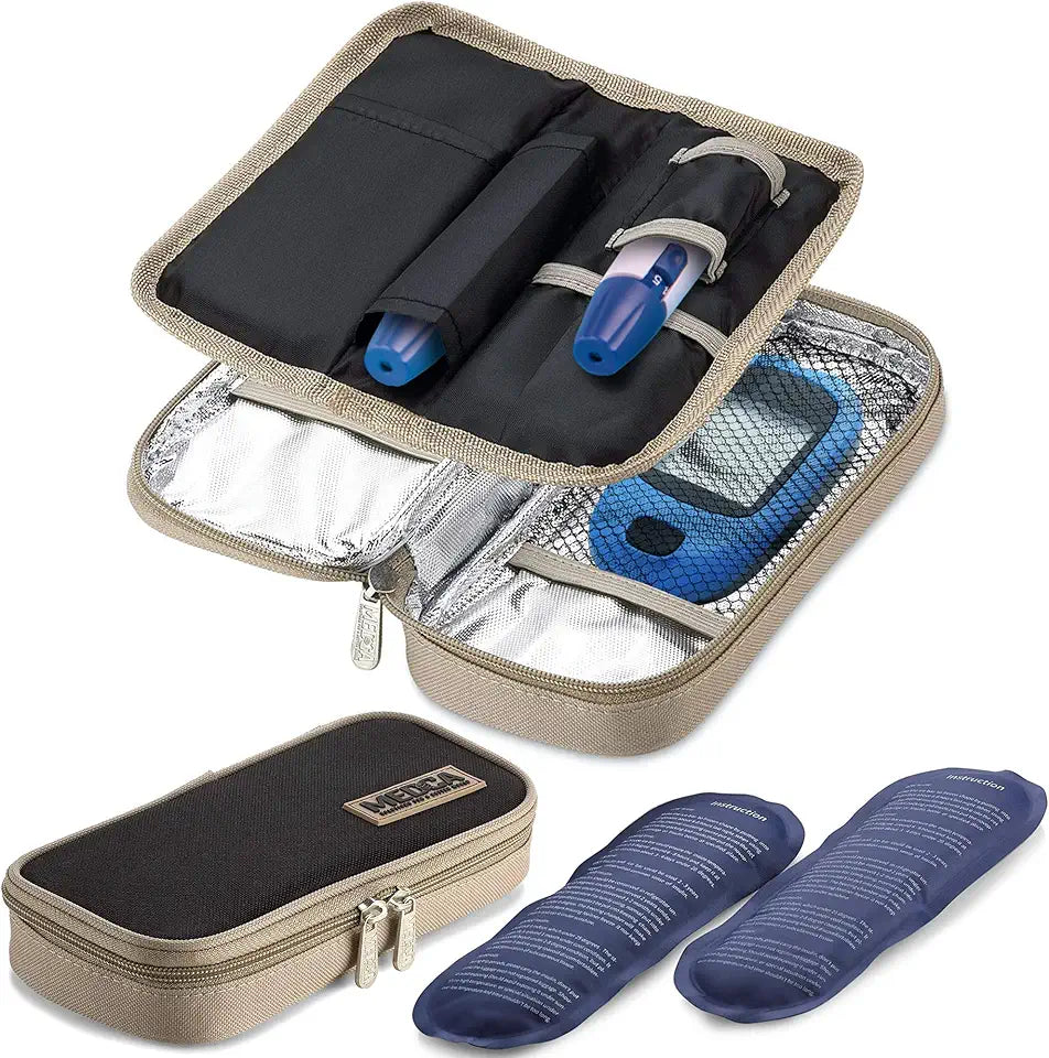 Insulated Portable Diabetic Cooler with 2 Gel Ice Packs M914623