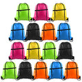 12Pcs Drawstring Backpack Bags with Zipper Pocket and Headphone Hole X242678