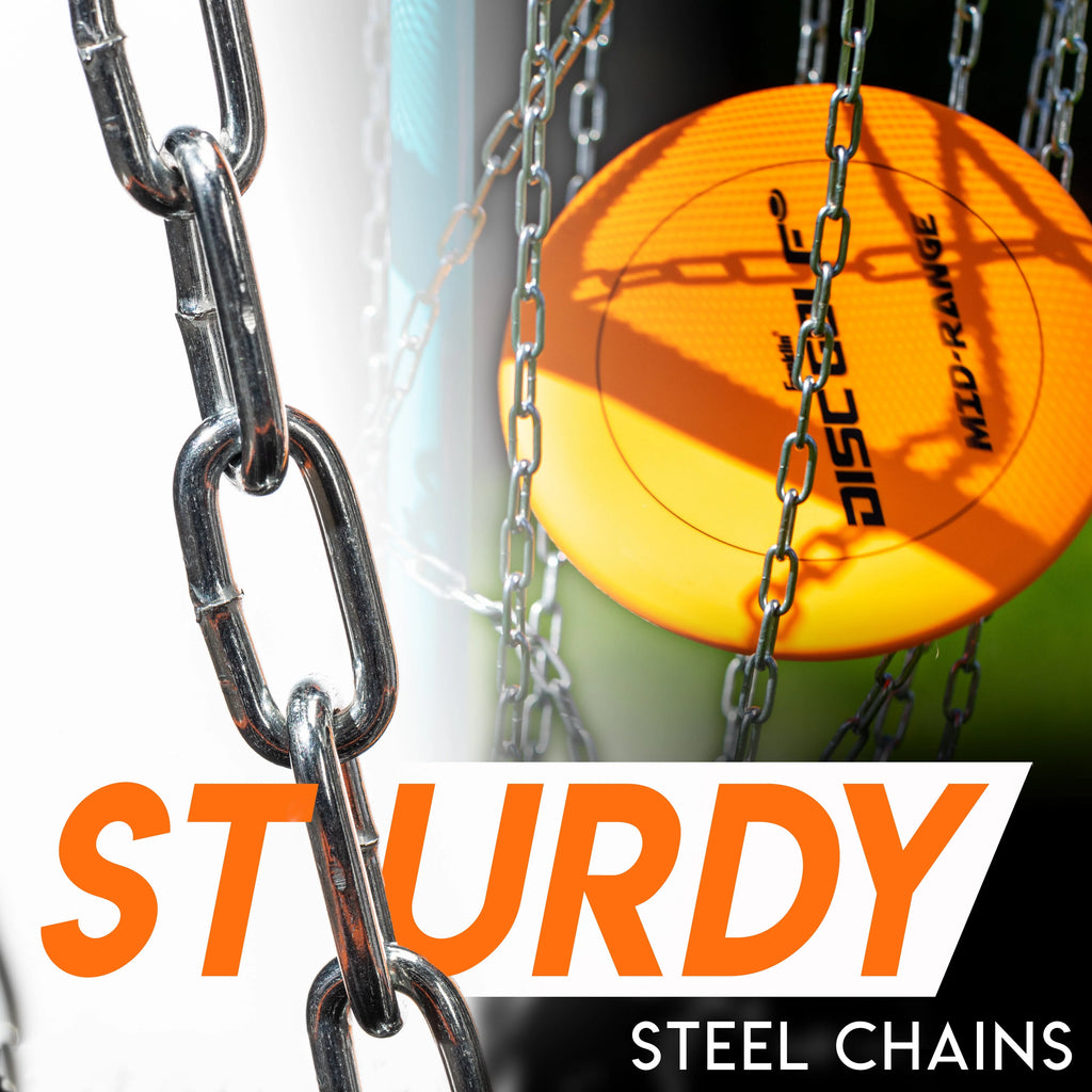 PDGA Approved Portable Disc Golf Target Basket Set with Metal Chains E321198