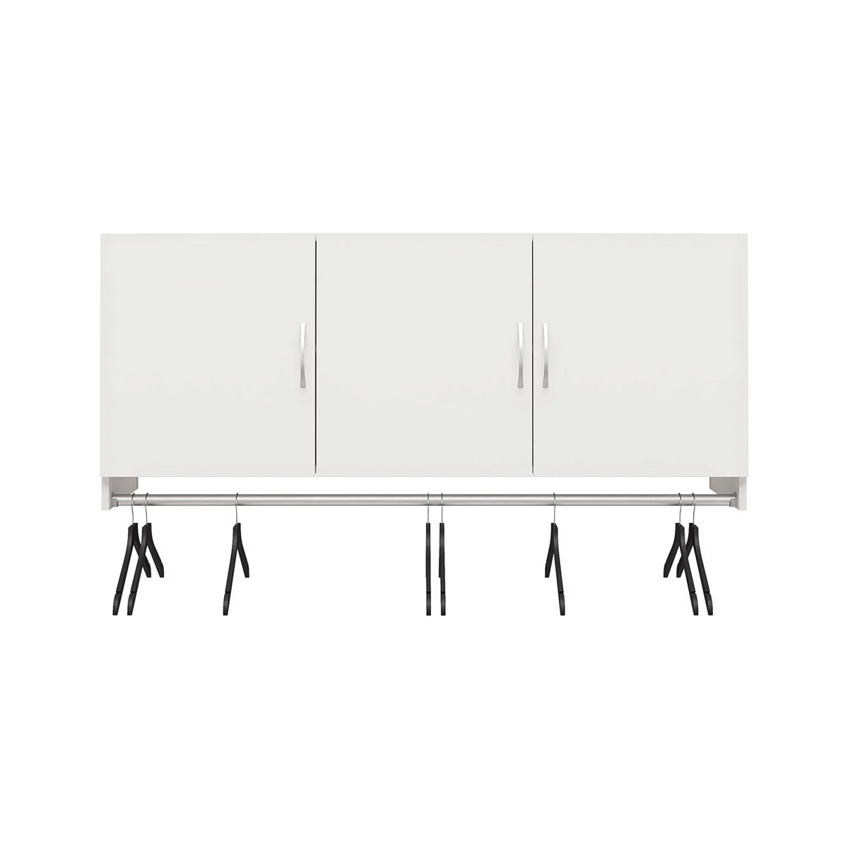 White 3 Door Wall Cabinet with Hanging Rod Y553744