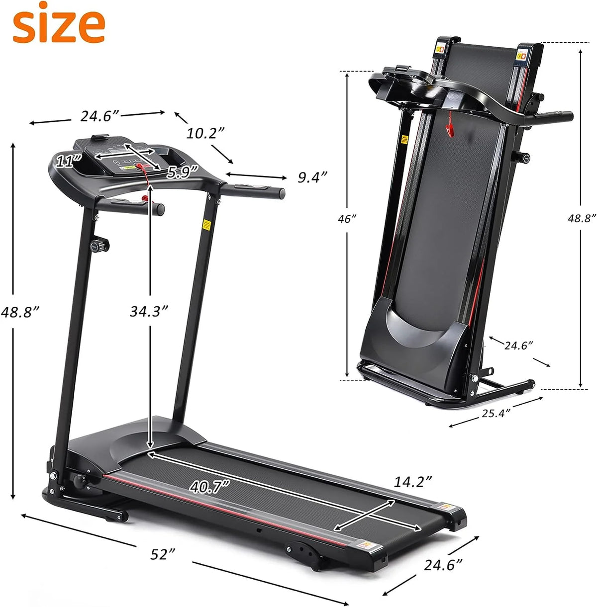 2.5HP Folding Treadmill with Incline I982