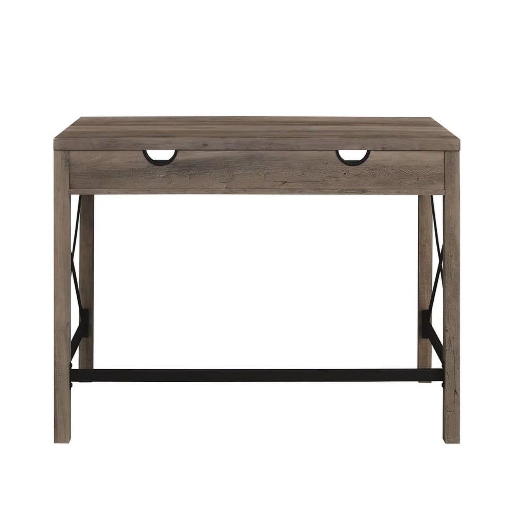42" Metal and Wood Desk in Gray Wash Q692