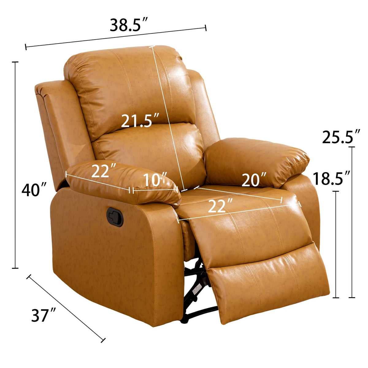 Yellow Leather Recliner Chair D19774