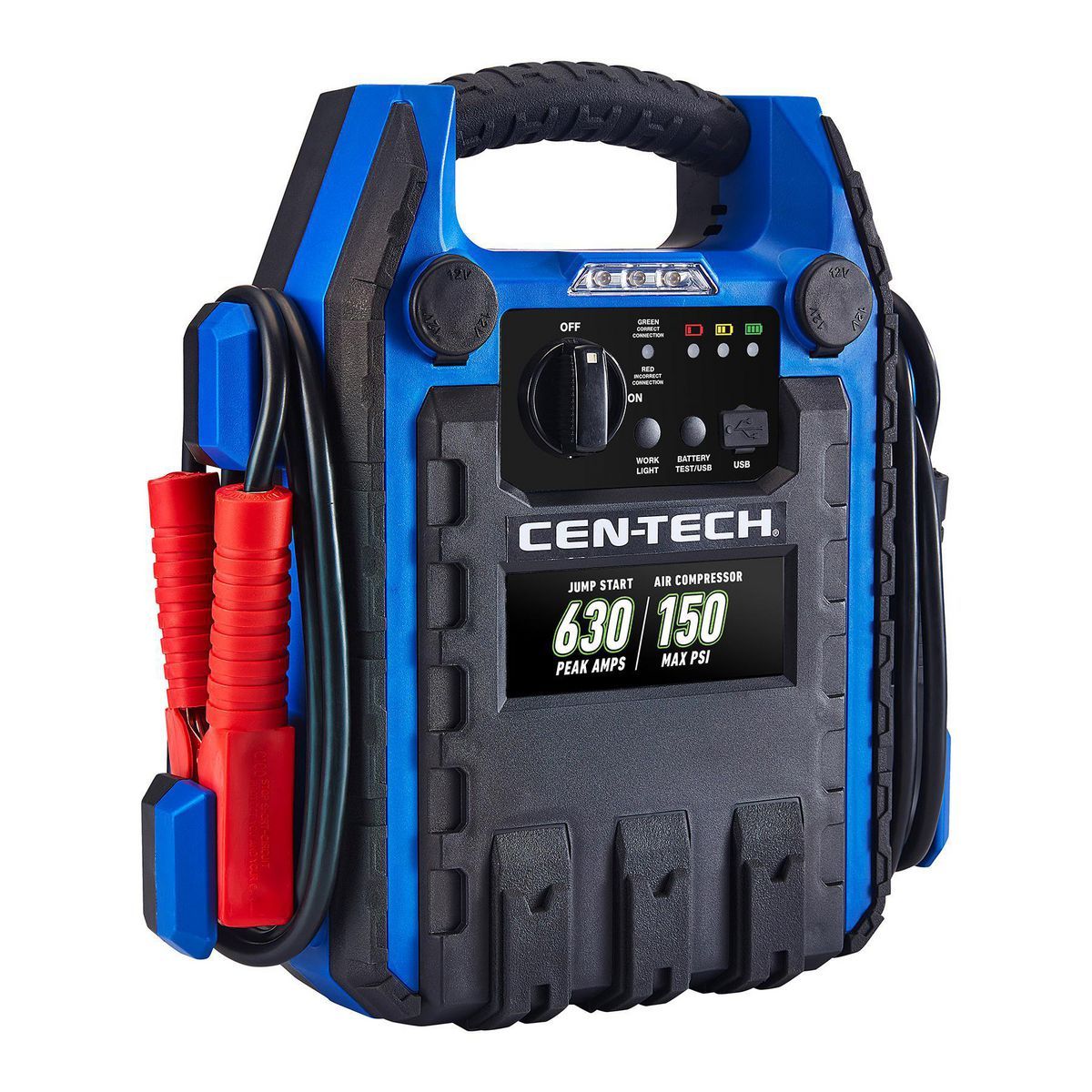 Portable Car Battery Jump Starter and Power Pack with 150 PSI Air Compressor W370