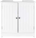 White Under Sink Storage Cabinet with 2 Doors B691567