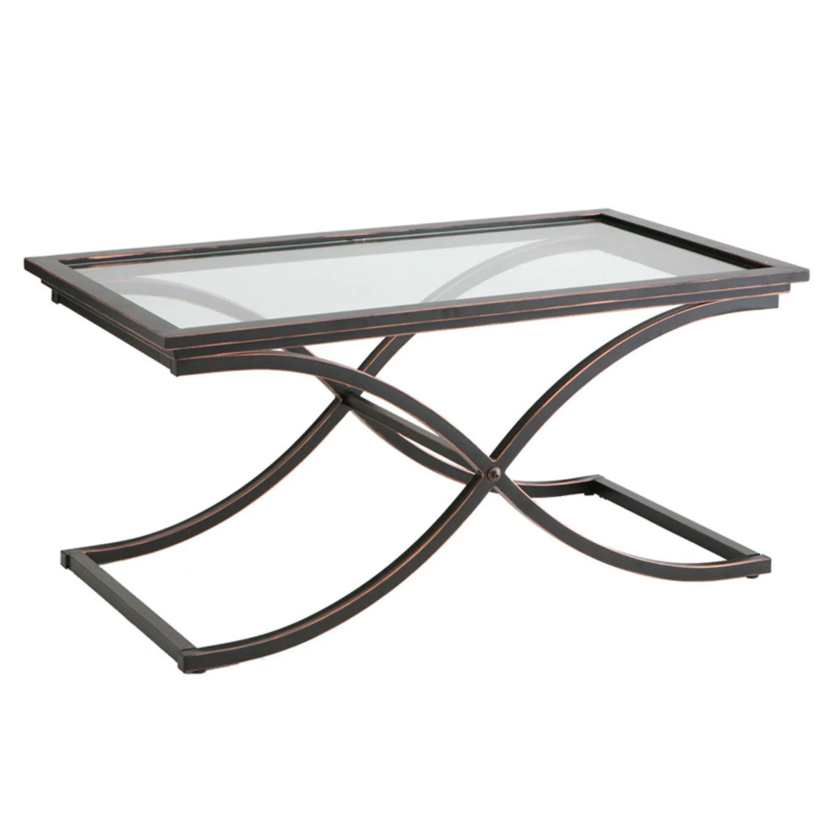 Black Metal & Glass Cocktail Table B328041