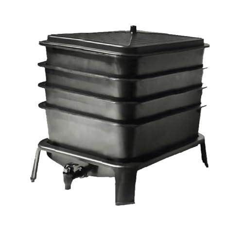 Worm Composting Bin, 4 Trays, Black K160215
