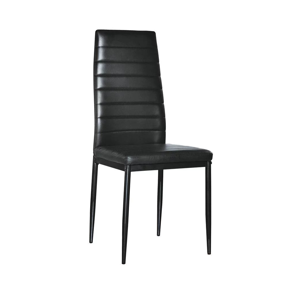 Set of 4 Black PU Leather Dining Side Chair G6163