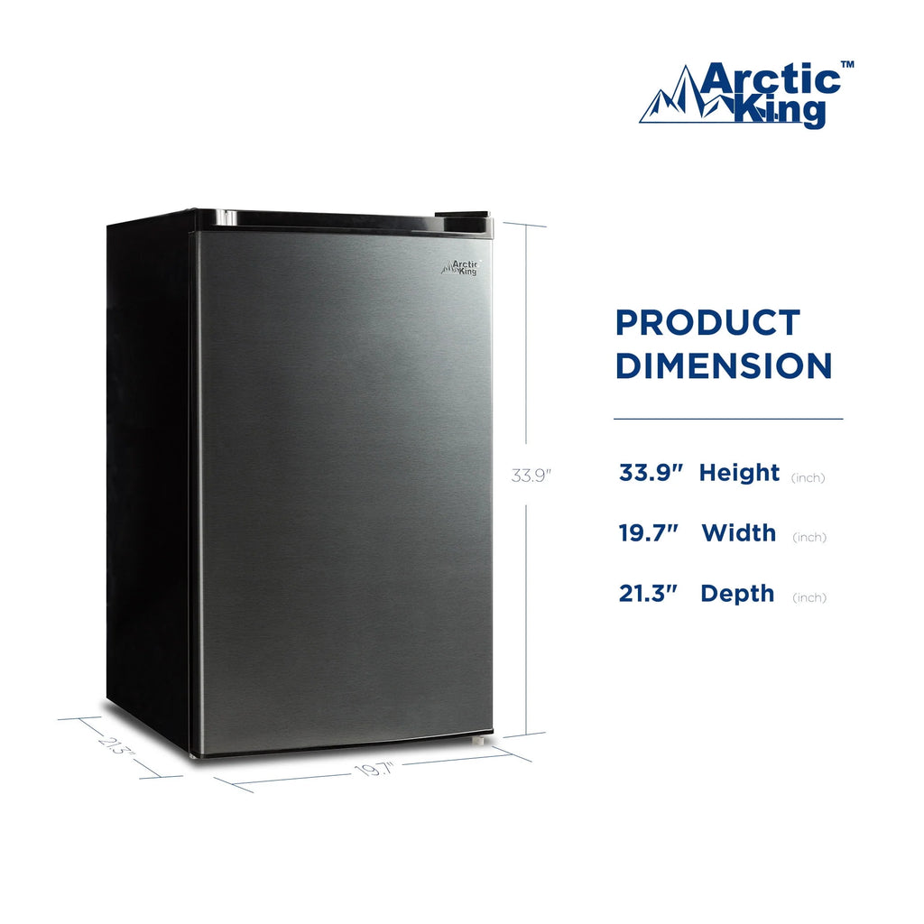 4.4 Cu ft Black Stainless Steel Look Mini Fridge E246
