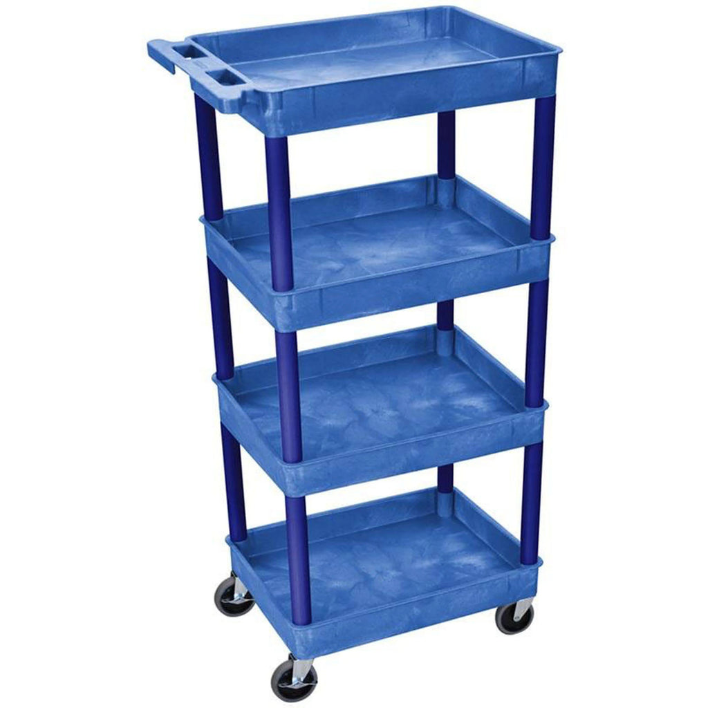 Blue Four Shelves Tub Shelf Cart O7101