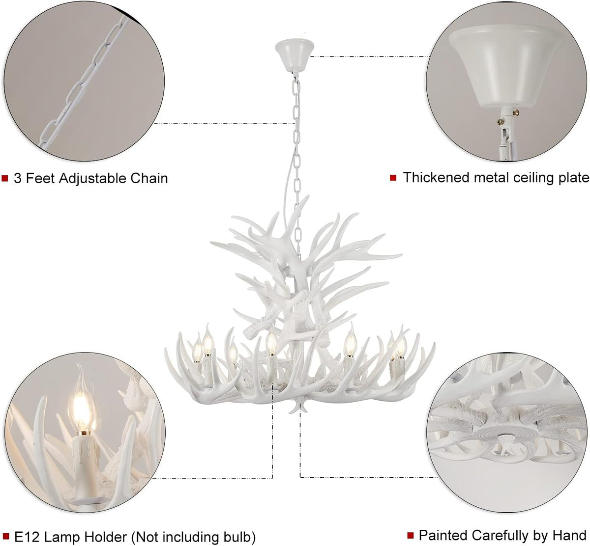White Antler Chandelier Q395717