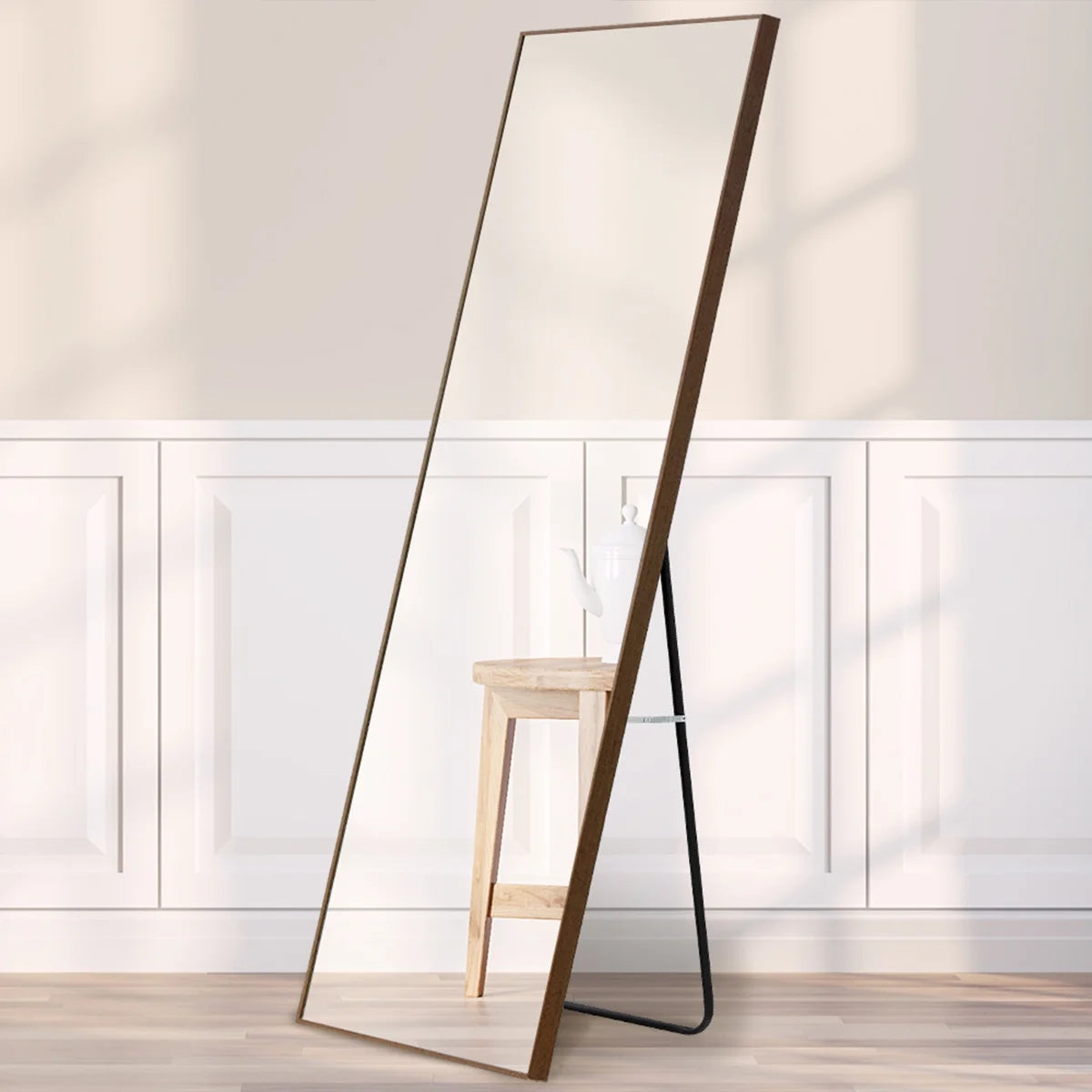 Full-Length Rectangular Wooden Floor Mirror P3069