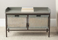 Antique Pewter French Grey Storage Bench A101571