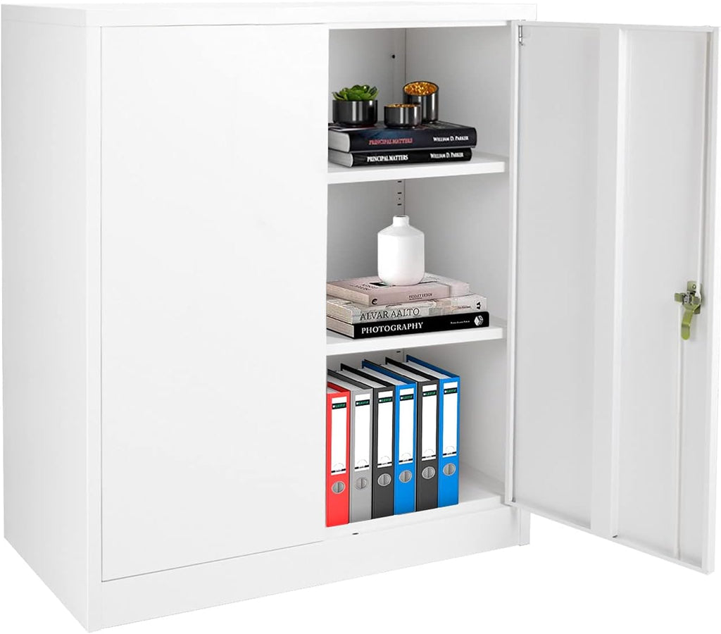 Lockable Steel Storage Cabinet with 2 Adjustable Shelves N8556