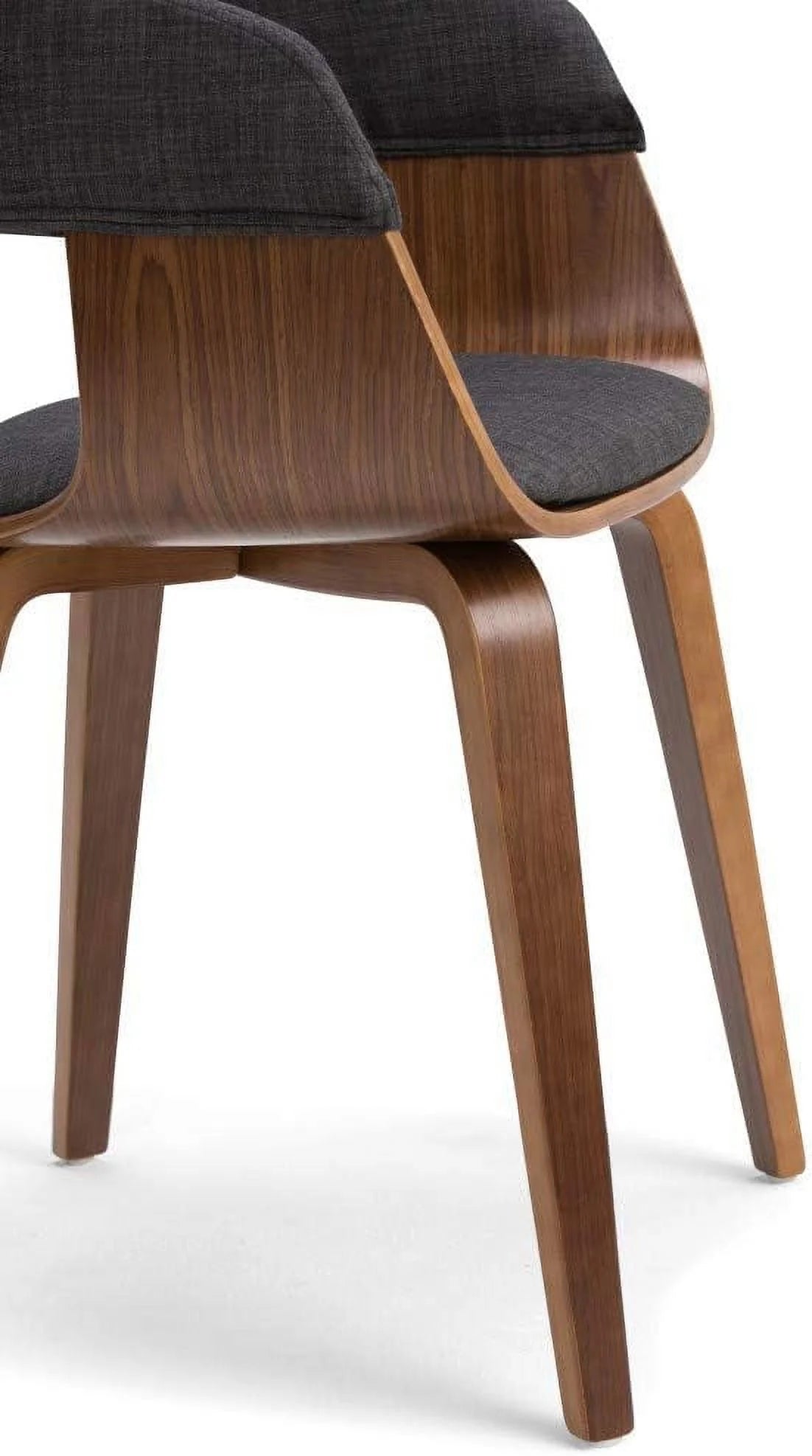 Charcoal Grey Linen Look Fabric Dining Chair R1711