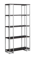 Cappuccino Silver MDF Metal Bookcase X7906