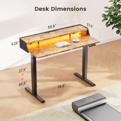 White Electric Height Adjustable Standing Desk with Storage Shelves O40135