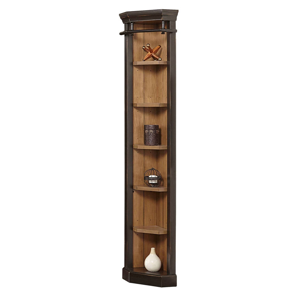 94x22 Corner Bookcase Honey/Black D595