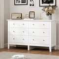White 6 Drawer Wood Dresser D899