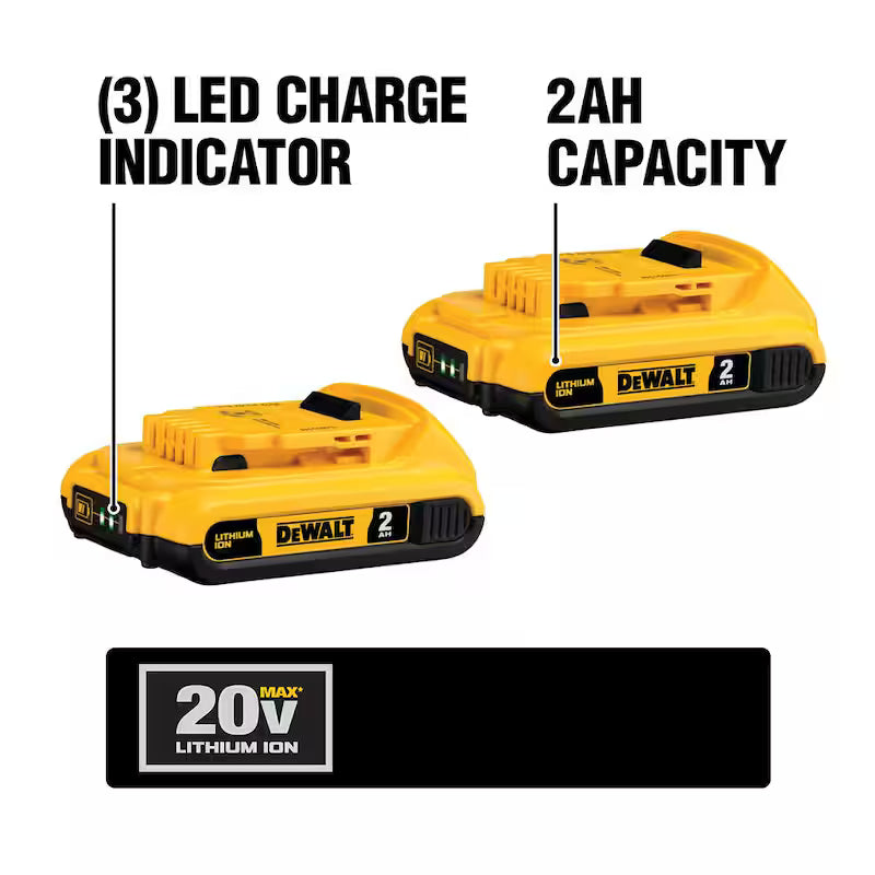 20V MAX Compact Lithium-Ion 2.0Ah Battery Pack (2 Pack) S566