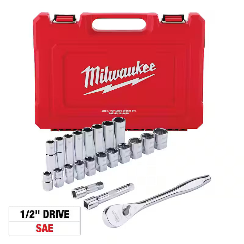 1/2 in. Drive SAE Ratchet and Socket Mechanics Tool Set (22-Piece) U432
