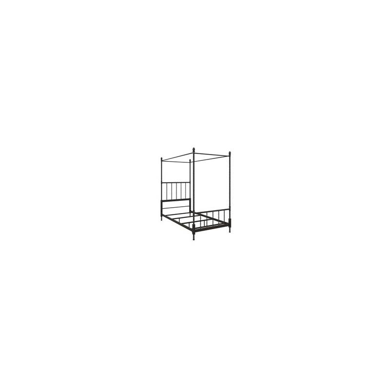 Metal Canopy Bed Twin Size Black F2245