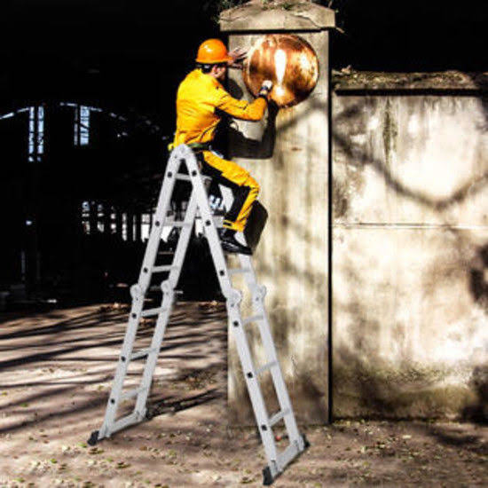 12.5ft Aluminum Folding Scaffold Ladder J354510
