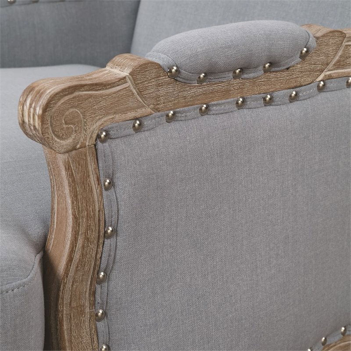 Light Blue Fabric Wood Accent Chair Z44420