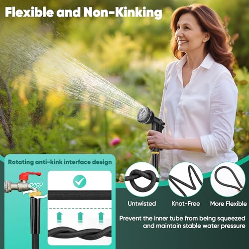 100FT Lightweight Garden Hose with 8 Function Nozzle B74991