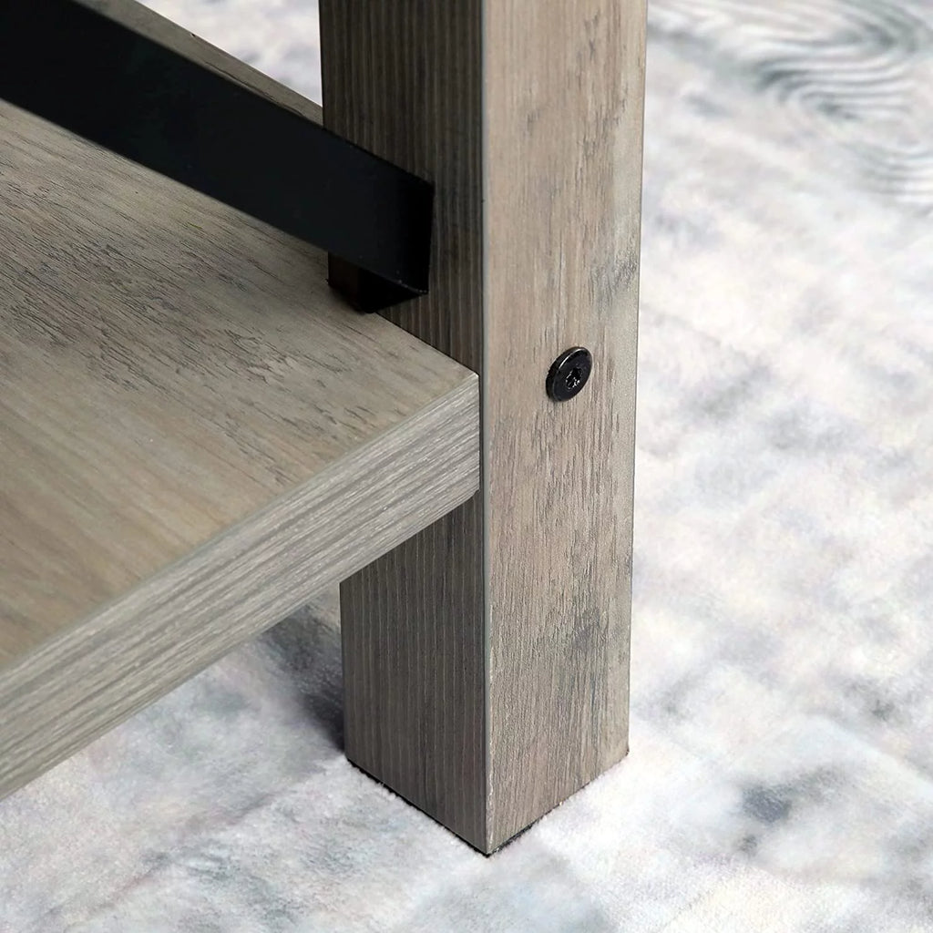 Set of 2 Rustic End Table with Storage Shelf E563512