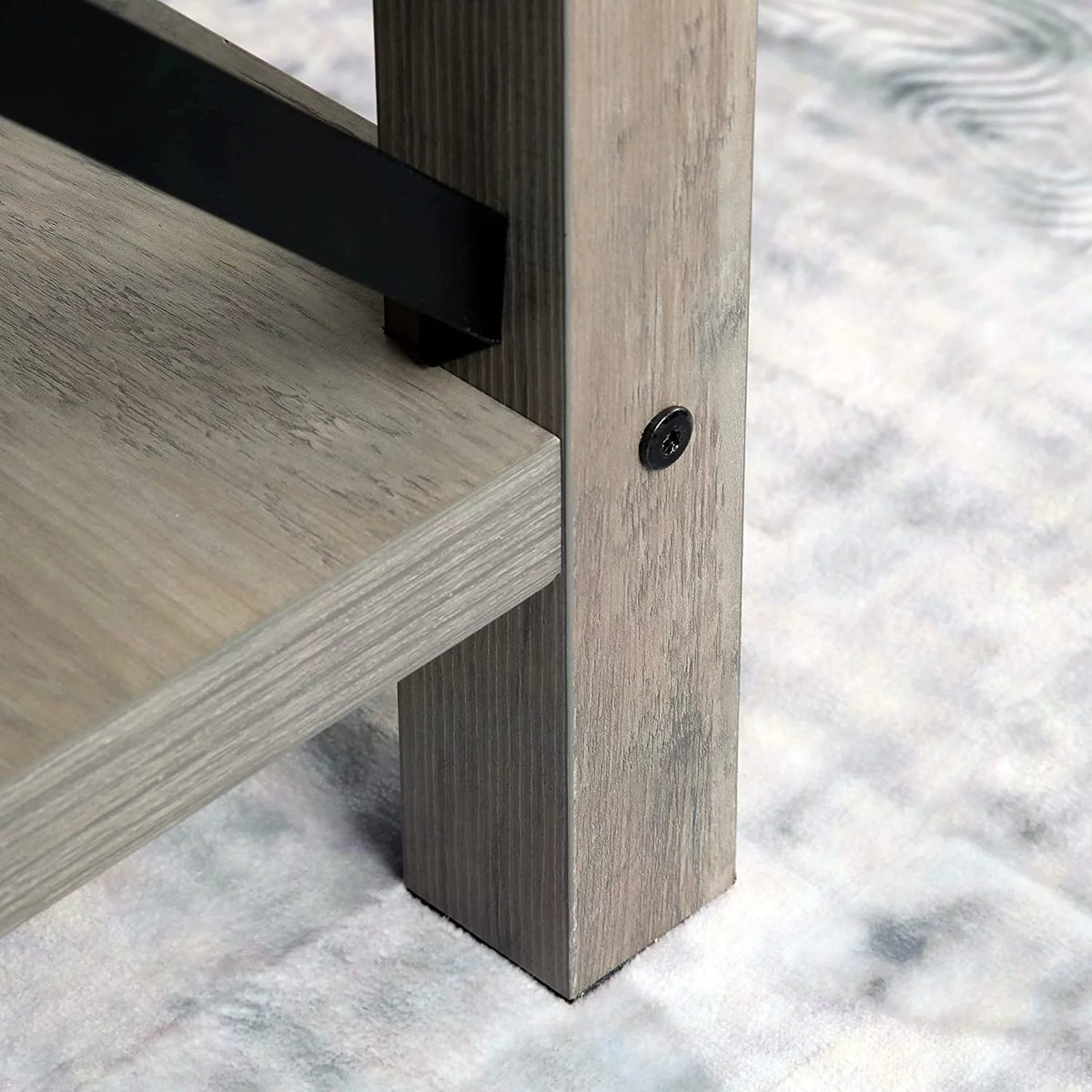 Set of 2 Rustic End Table with Storage Shelf E563512