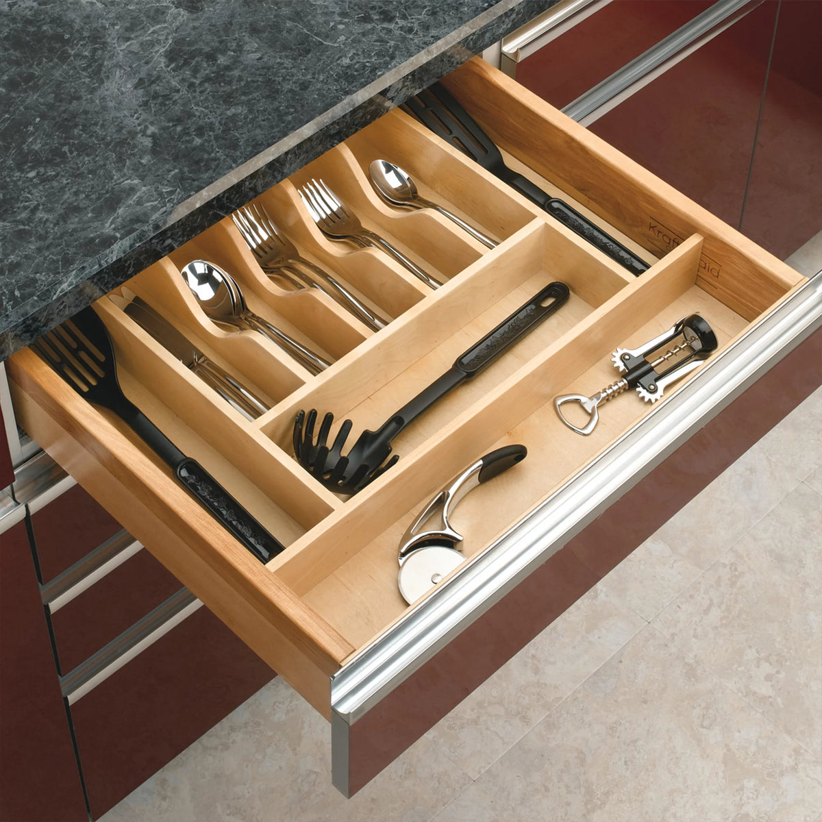 Wood Cutlery 9 Compartment Cabinet Insert X951