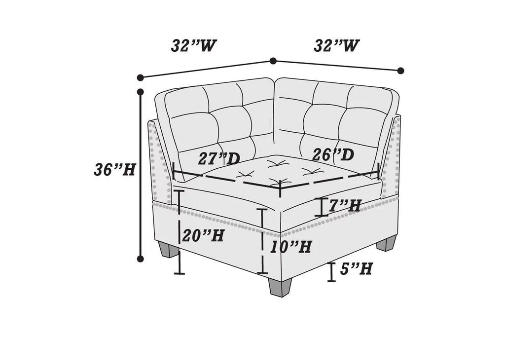 Gray Fabric 6pcs Modular Sofa Set L7518